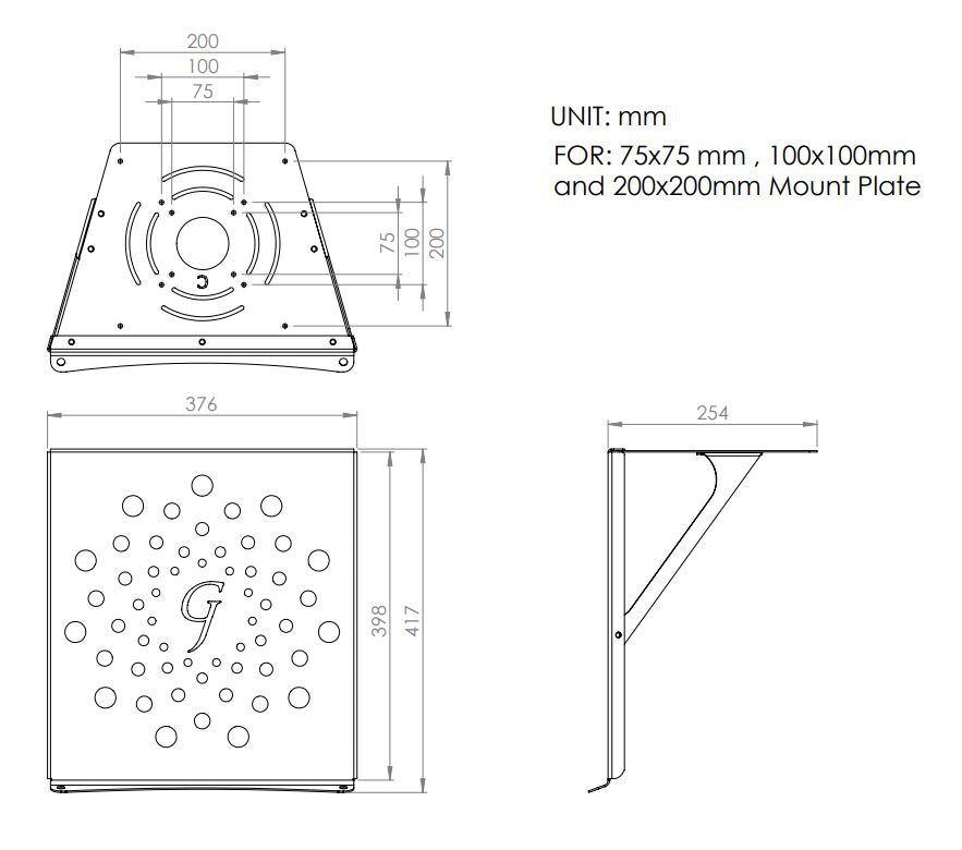 Gladiator Joe TABLE DJ montable VESA pour consoles DJ - GJ0A0100-R0