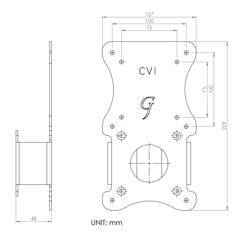 Gladiator Joe Conversion 75mm to 100mm VESA Adapter Bracket, GJ0A0106-R0