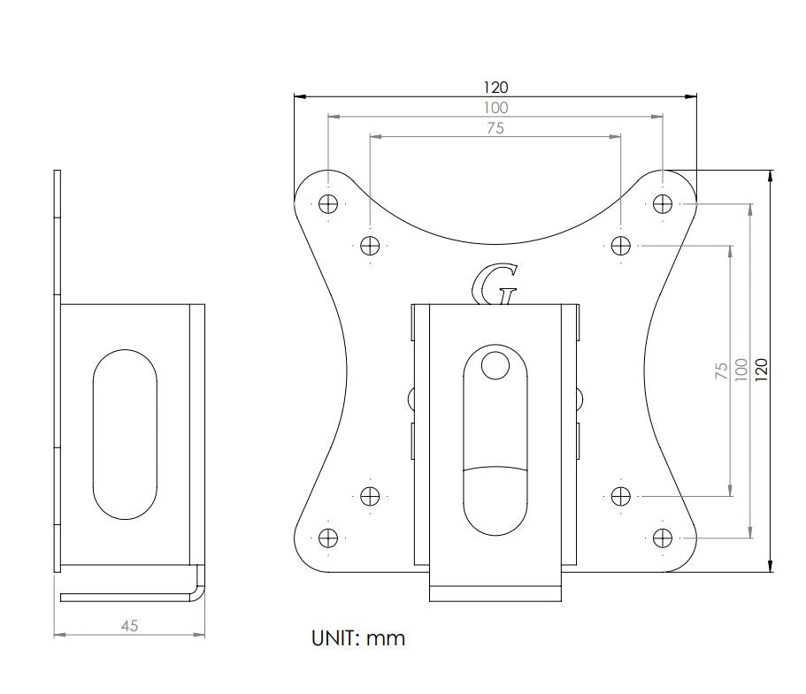 Gladiator Joe AOC Monitor VESA Adapter Bracket - GJ0A0114-R2