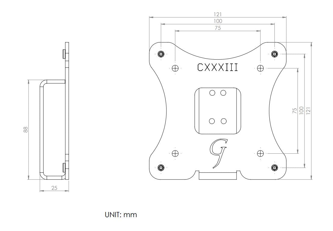 Gladiator Joe Acer Monitor VESA Adapter Bracket - GJ0A0133-R2