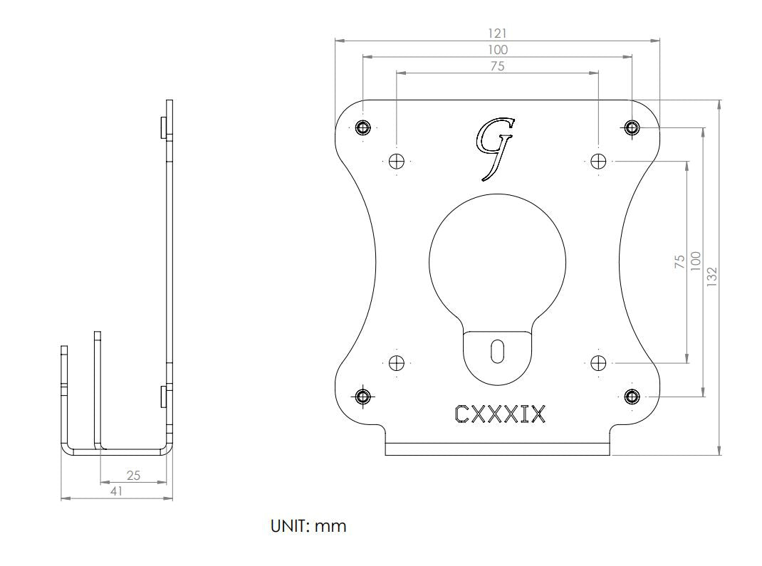 Gladiator Joe HP Monitor VESA Adapter Bracket -GJ0A0139-R0