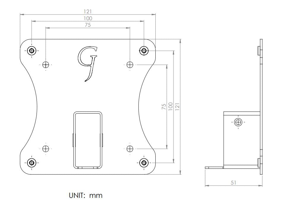 Gladiator Joe HP Pavillion Monitor VESA Adapter Bracket - GJ0A0137-R2