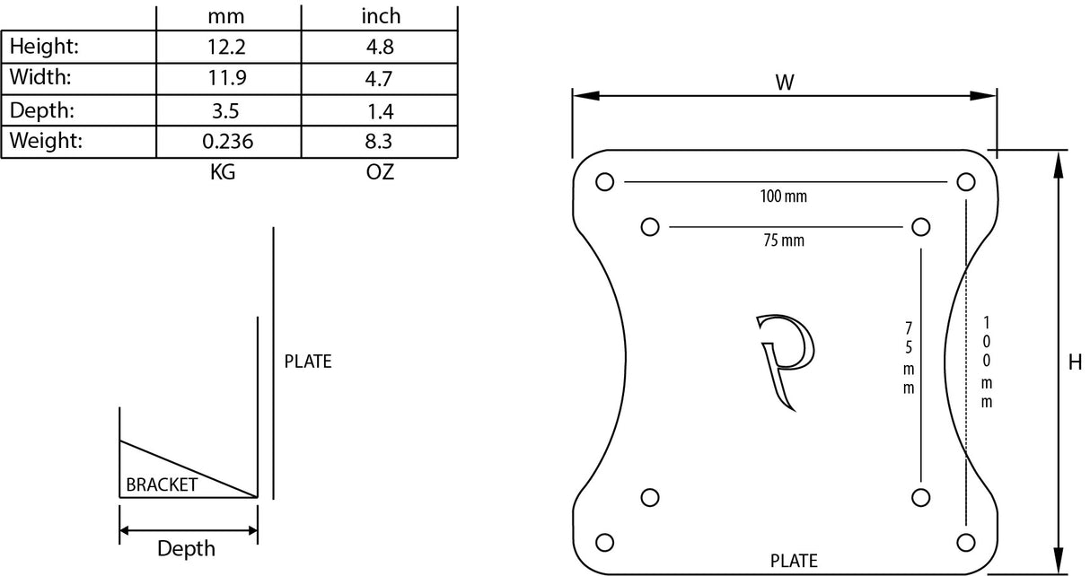 Gladiator Joe Asus Monitor VESA Adapter Bracket - GJ0A0065-R0