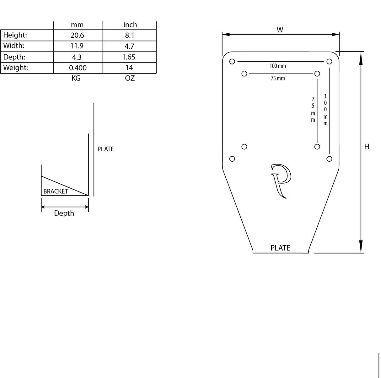 Gladiator Joe Dell Monitor VESA Adapter Bracket - GJ0A0001-R0