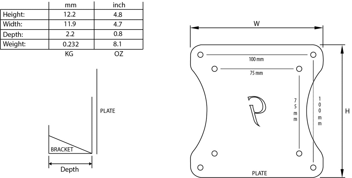 Support d'adaptateur VESA pour moniteur Gladiator Joe AOC - GJ0A0020-R2