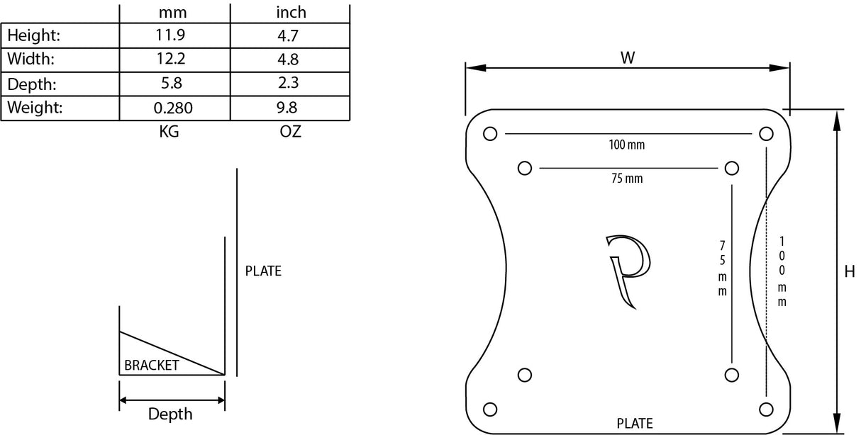 Gladiator Joe Dell Monitor VESA Adaper Bracket - GJ0A0045-R2