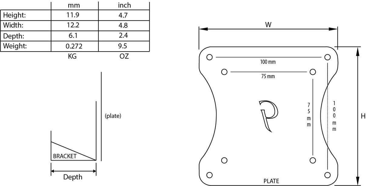 Gladiator Joe Acer Monitor VESA Adapter Bracket - GJ0A0055-R2