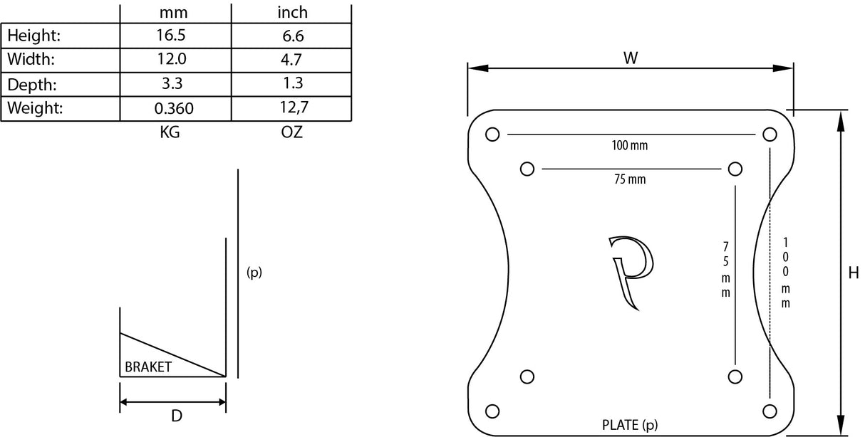 Gladiator Joe Asus Monitor VESA Adapter Bracket - GJ0A0066-R0