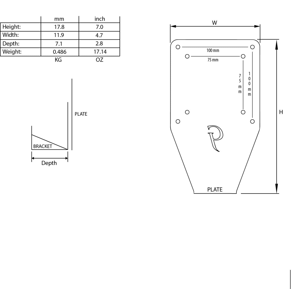 Gladiator Joe Asus Monitor VESA Adapter Bracket - GJ0A0074-R0