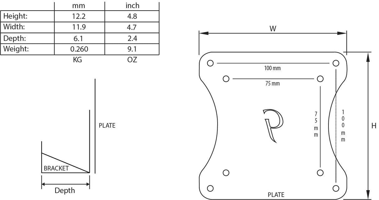 Gladiator Joe Dell Monitor VESA Adapter Bracket - GJ0A0084-R2