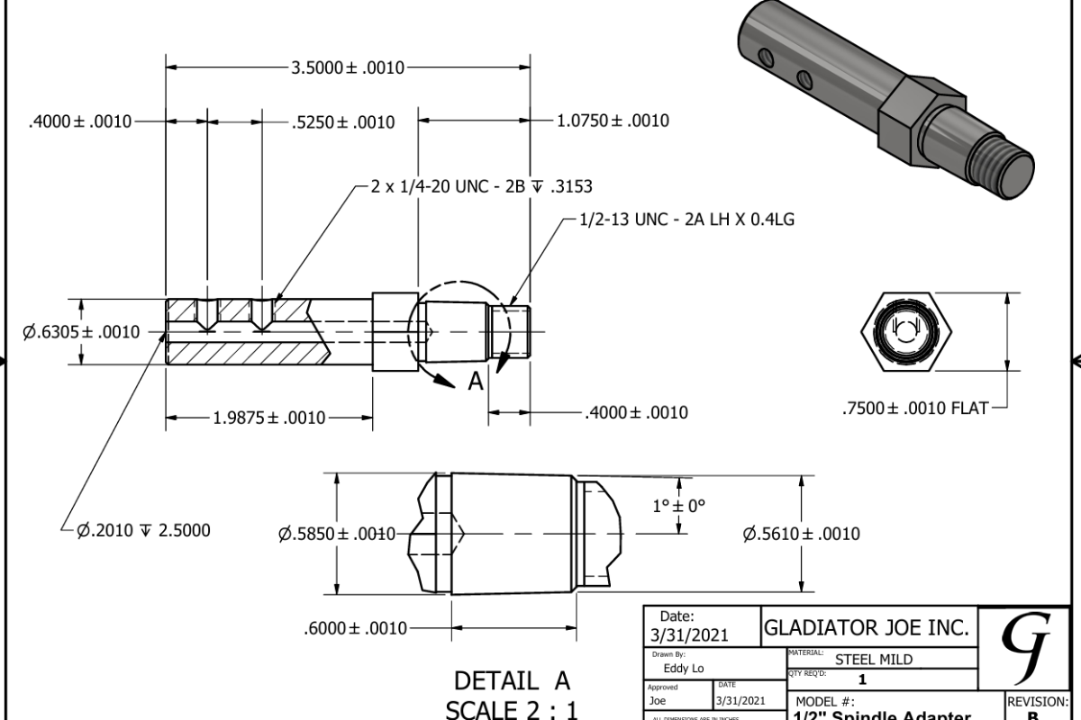 Mechanical Drafting CAD drawings