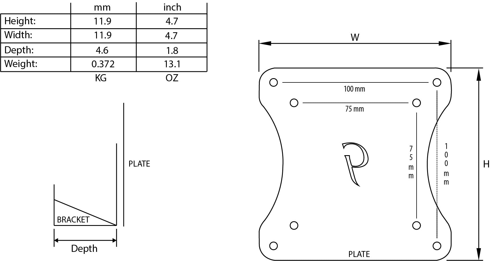 Gladiator Joe Samsung Monitor VESA Adapter Bracket - GJ0A0064-R0